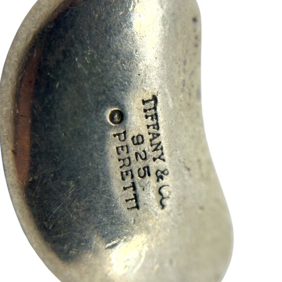 Auth Tiffany & Co. pendant Elsa Peretti silver bean pendant on 14K G.F. String - Picture 3 of 12